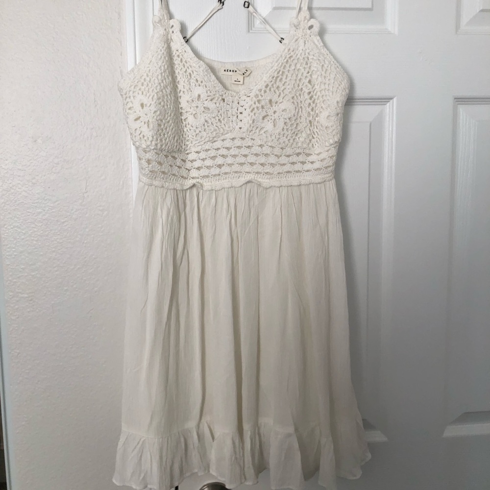 Aeropostale beachy white strappy dress